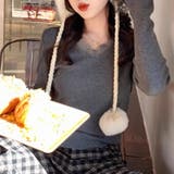 レースニット vネックニット レイヤードトップス | COCOMOMO | 詳細画像20 