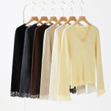 レースニット vネックニット レイヤードトップス | COCOMOMO | 詳細画像27 