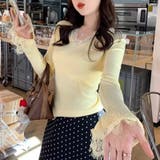 レースニット vネックニット レイヤードトップス | COCOMOMO | 詳細画像7 