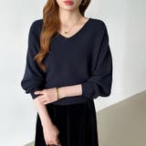 バックリボンニット Vネック ドルマンニット | COCOMOMO | 詳細画像11