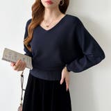 バックリボンニット Vネック ドルマンニット | COCOMOMO | 詳細画像12