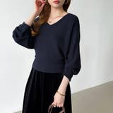 バックリボンニット Vネック ドルマンニット | COCOMOMO | 詳細画像16