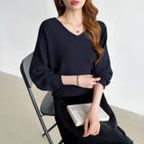 バックリボンニット Vネック ドルマンニット | COCOMOMO | 詳細画像18