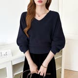 バックリボンニット Vネック ドルマンニット | COCOMOMO | 詳細画像19