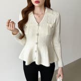 ペプラムニットカーディガン カーディガン ペプラムトップス | COCOMOMO | 詳細画像10 