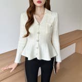 ペプラムニットカーディガン カーディガン ペプラムトップス | COCOMOMO | 詳細画像16 