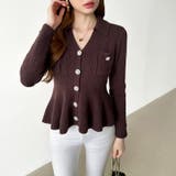 ペプラムニットカーディガン カーディガン ペプラムトップス | COCOMOMO | 詳細画像2 