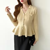 ペプラムニットカーディガン カーディガン ペプラムトップス | COCOMOMO | 詳細画像20 