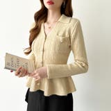 ペプラムニットカーディガン カーディガン ペプラムトップス | COCOMOMO | 詳細画像21 