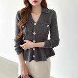 ペプラムニットカーディガン カーディガン ペプラムトップス | COCOMOMO | 詳細画像31 