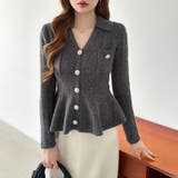 ペプラムニットカーディガン カーディガン ペプラムトップス | COCOMOMO | 詳細画像32 