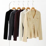 ペプラムニットカーディガン カーディガン ペプラムトップス | COCOMOMO | 詳細画像36 