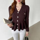 ペプラムニットカーディガン カーディガン ペプラムトップス | COCOMOMO | 詳細画像7 