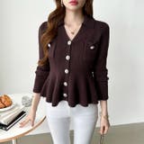 ペプラムニットカーディガン カーディガン ペプラムトップス | COCOMOMO | 詳細画像9 