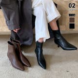 ブラック | キトゥンヒールブーツ ショートブーツ ポインテッドトゥ | COCOMOMO