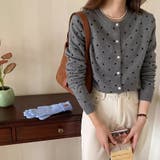 ドットジャガードカーディガン ドットカーディガン ニットカーディガン | COCOMOMO | 詳細画像2 