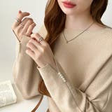 袖パールドルマンニット ボートネック ドルマンスリーブ | COCOMOMO | 詳細画像24