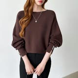 袖パールドルマンニット ボートネック ドルマンスリーブ | COCOMOMO | 詳細画像34