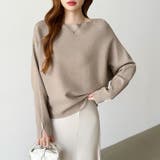 袖パールドルマンニット ボートネック ドルマンスリーブ | COCOMOMO | 詳細画像40