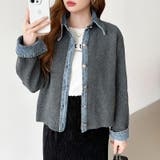 レイヤード風ニットカーディガン ドッキングデニム カーディガン | COCOMOMO | 詳細画像10