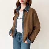 レイヤード風ニットカーディガン ドッキングデニム カーディガン | COCOMOMO | 詳細画像22