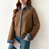 レイヤード風ニットカーディガン ドッキングデニム カーディガン | COCOMOMO | 詳細画像25