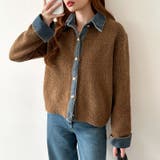 レイヤード風ニットカーディガン ドッキングデニム カーディガン | COCOMOMO | 詳細画像28