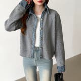 レイヤード風ニットカーディガン ドッキングデニム カーディガン | COCOMOMO | 詳細画像40