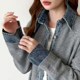 レイヤード風ニットカーディガン ドッキングデニム カーディガン | COCOMOMO | 詳細画像41