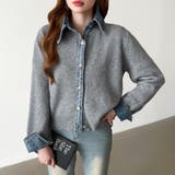 レイヤード風ニットカーディガン ドッキングデニム カーディガン | COCOMOMO | 詳細画像44