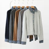 レイヤード風ニットカーディガン ドッキングデニム カーディガン | COCOMOMO | 詳細画像51