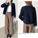 レイヤード風ニットカーディガン ドッキングデニム カーディガン | COCOMOMO | 詳細画像6