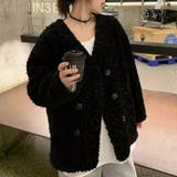 ボアジャケット ノーカラーコート アウター | COCOMOMO | 詳細画像14 