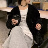 ボアジャケット ノーカラーコート アウター | COCOMOMO | 詳細画像20 