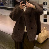ブラウン | ボアジャケット ノーカラーコート アウター | COCOMOMO