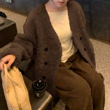 ボアジャケット ノーカラーコート アウター | COCOMOMO | 詳細画像10 