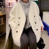 ボアジャケット ノーカラーコート アウター | COCOMOMO | 詳細画像7 