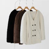 ボアジャケット ノーカラーコート アウター | COCOMOMO | 詳細画像21 