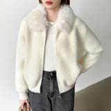 ふわふわファー×シャギー ファー付きシャギーブルゾン ブルゾン | COCOMOMO | 詳細画像32
