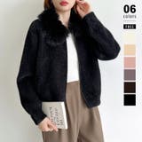 ブラック | ふわふわファー×シャギー ファー付きシャギーブルゾン ブルゾン | COCOMOMO