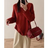 抜け感リラックスニット ラウンドネックニット 長袖ニット | COCOMOMO | 詳細画像9