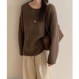 抜け感リラックスニット ラウンドネックニット 長袖ニット | COCOMOMO | 詳細画像14