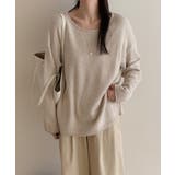 抜け感リラックスニット ラウンドネックニット 長袖ニット | COCOMOMO | 詳細画像1