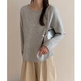 抜け感リラックスニット ラウンドネックニット 長袖ニット | COCOMOMO | 詳細画像25