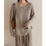 抜け感リラックスニット ラウンドネックニット 長袖ニット | COCOMOMO | 詳細画像30