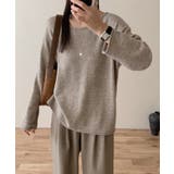 抜け感リラックスニット ラウンドネックニット 長袖ニット | COCOMOMO | 詳細画像34