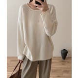 抜け感リラックスニット ラウンドネックニット 長袖ニット | COCOMOMO | 詳細画像36