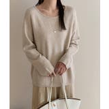 抜け感リラックスニット ラウンドネックニット 長袖ニット | COCOMOMO | 詳細画像3