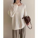 抜け感リラックスニット ラウンドネックニット 長袖ニット | COCOMOMO | 詳細画像40