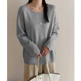 抜け感リラックスニット ラウンドネックニット 長袖ニット | COCOMOMO | 詳細画像43